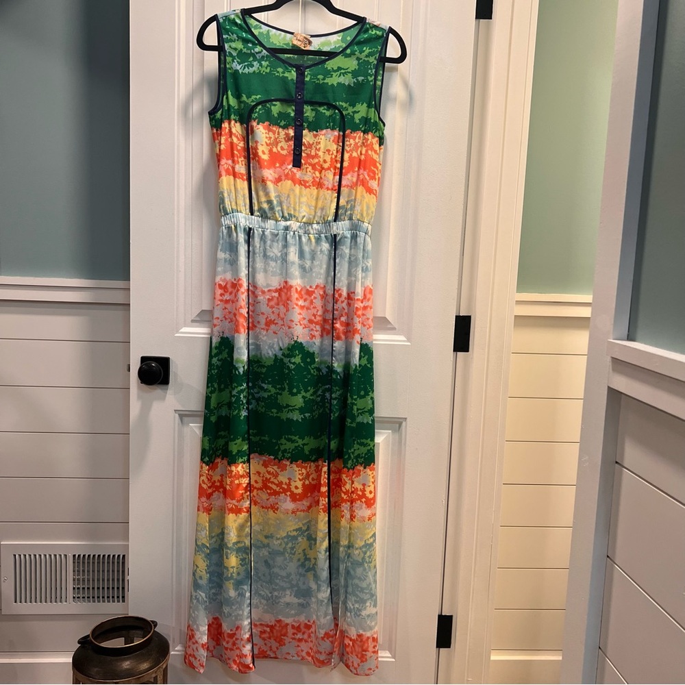 Cremieux Colorful Sleeveless Maxi‎ Dress. Size Small.